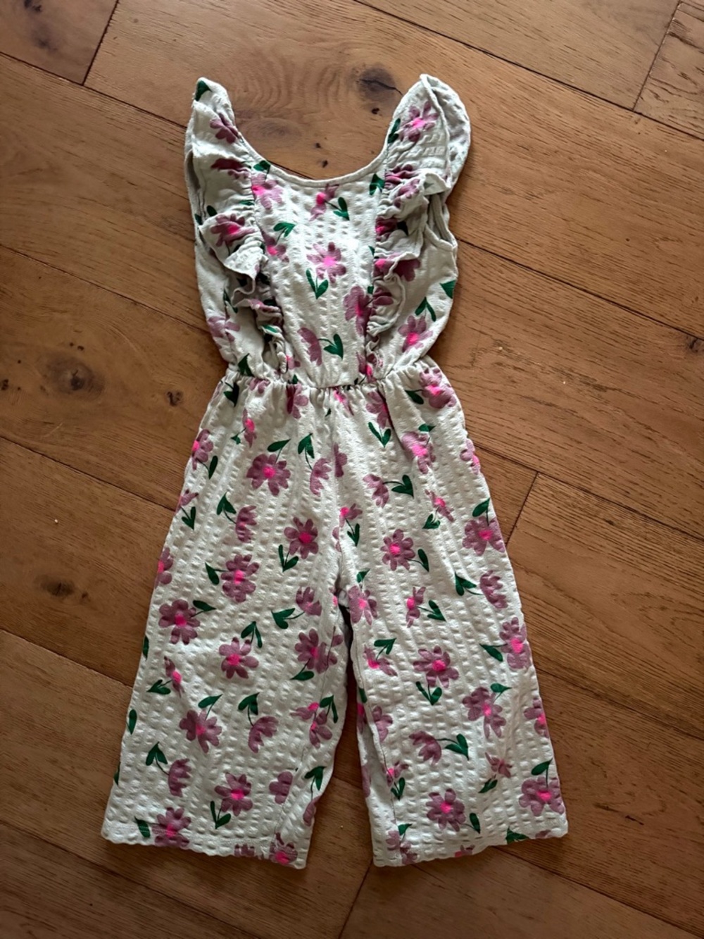 Zara Girls Floral Ruffle Jumpsuit